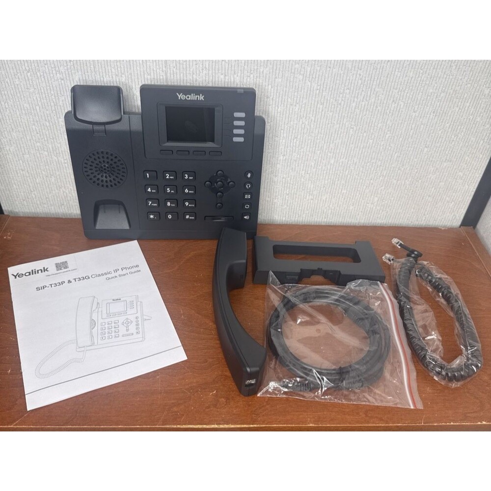 Yealink SIP-T33G 4 Line Corded Business IP Phone VoIP Desk System Black No Power